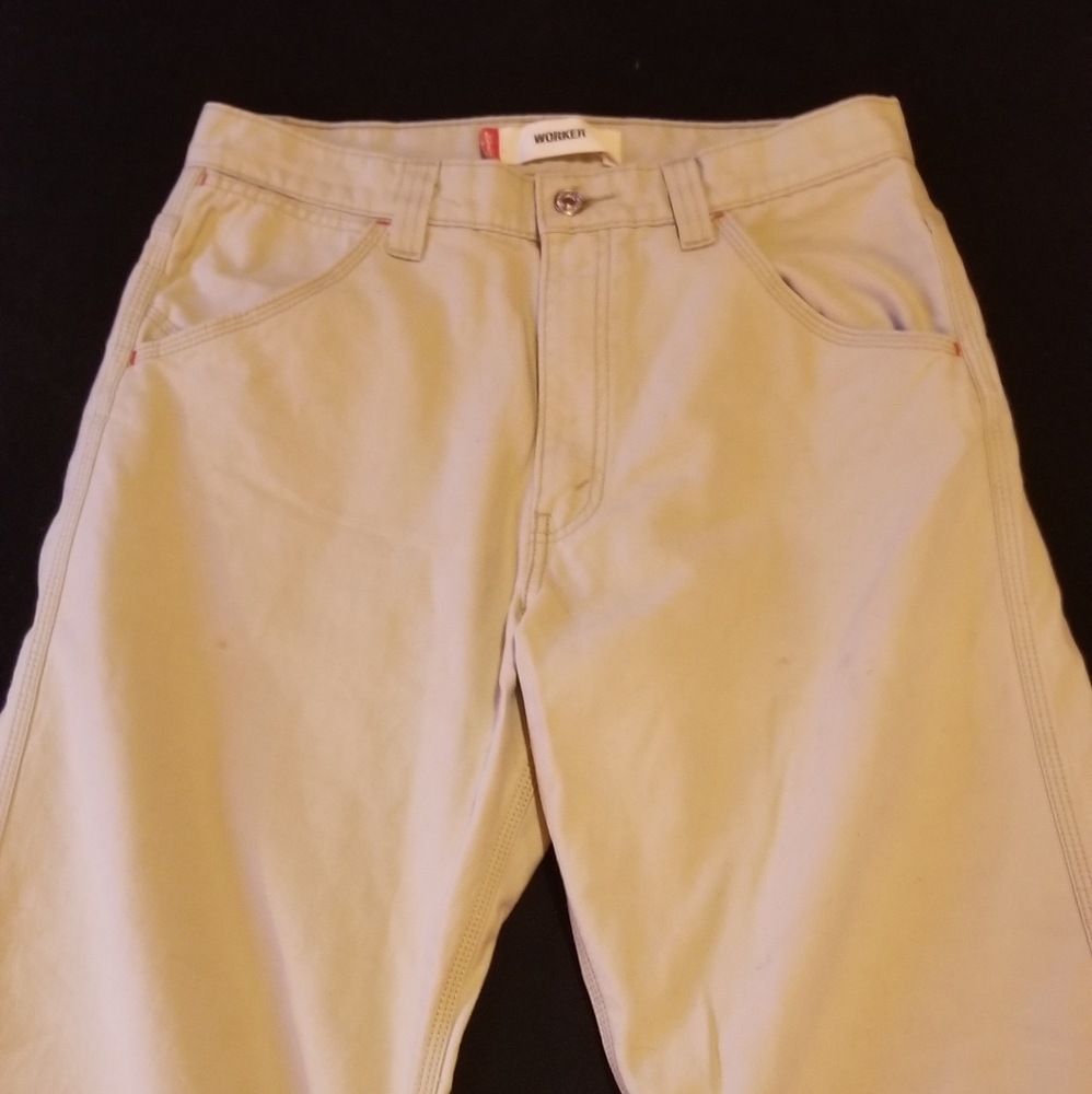 Levi's Worker 32x30 khaki pants with red stripe